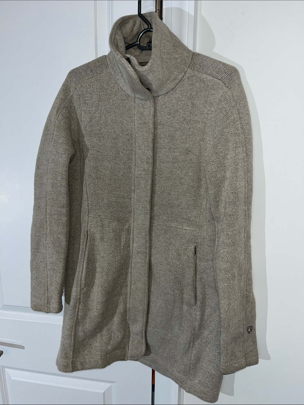 Oatmeal Long Zipper Snap Kuhl spyrit Jacket Coat Womens S Long